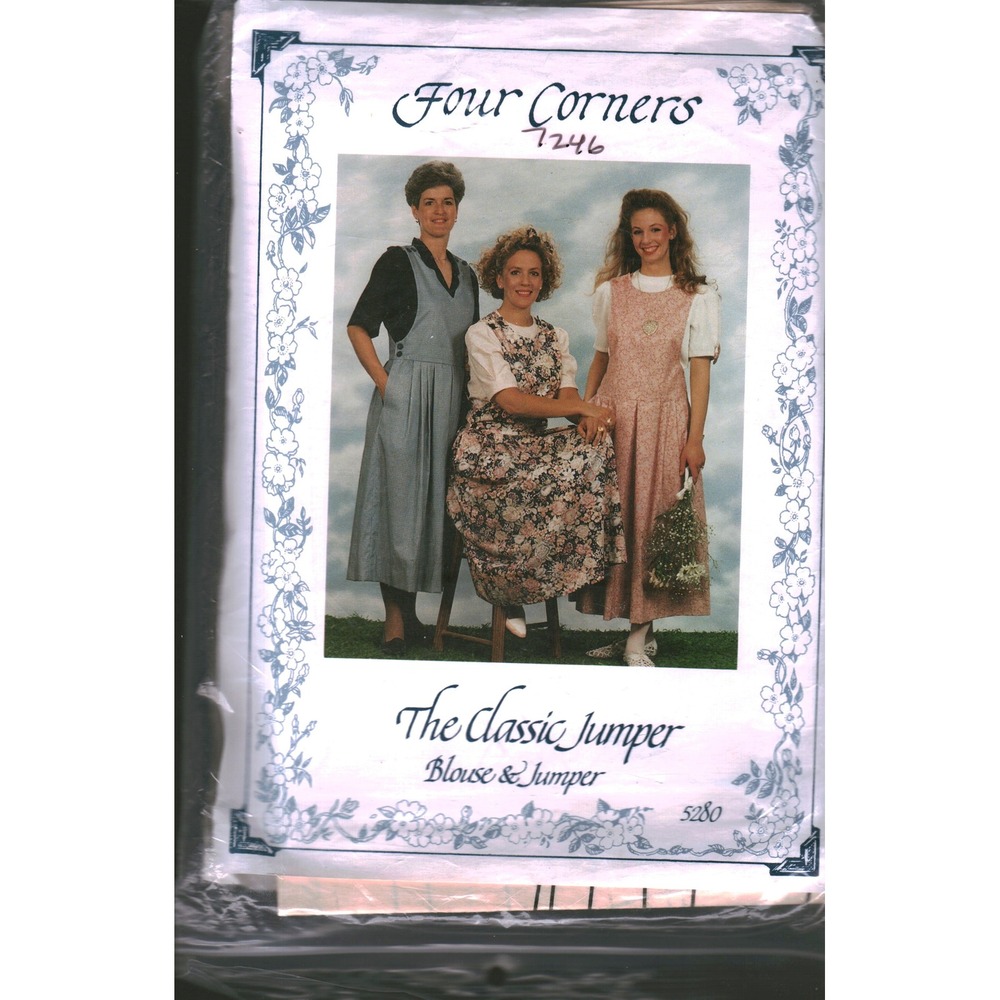 Four Corners 7246 The Classic Jumper Blouse Sewing Pattern Multi Size P-XL 1989